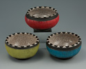 Bowls 3" x 4", Underglazes with white crackle