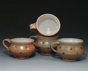 Soup Mugs  4" x 3 1/2", Flashing slip, white liner glaze